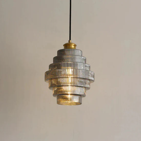 Glas-Hängeleuchte im Retro-Stil – Vintage Design für Wohnzimmer, Esszimmer & Küche | Stilvolle Pendelleuchte mit Charakter