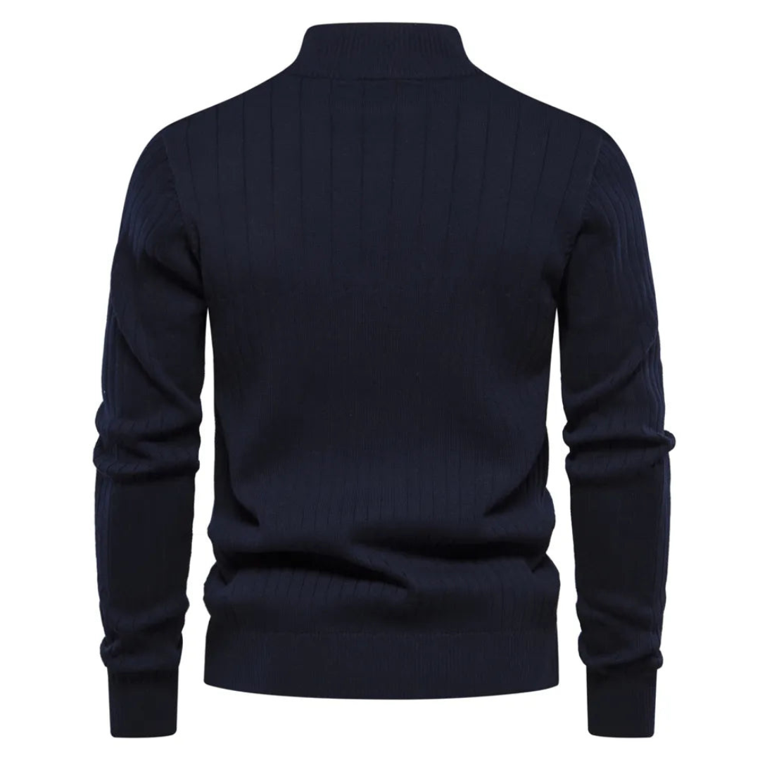 Herren Strickpullover Mit Langarm | Halb Reißverschluss