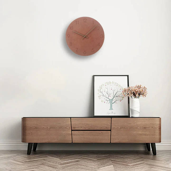 Holz-Wanduhr im minimalistischen Design – Stilvoll & Lautlos | Perfekt für Wohnzimmer, Büro & moderne Innenräume