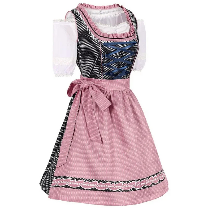 Klassisches Oktoberfest-Dirndlkleid Mit Spitzenbesatz | Midi
