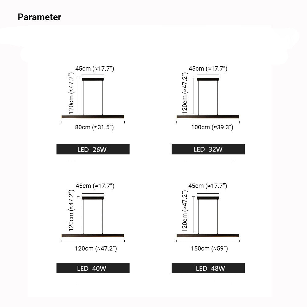 Linear LED Pendant Light Slim Modern Ceiling Lighting