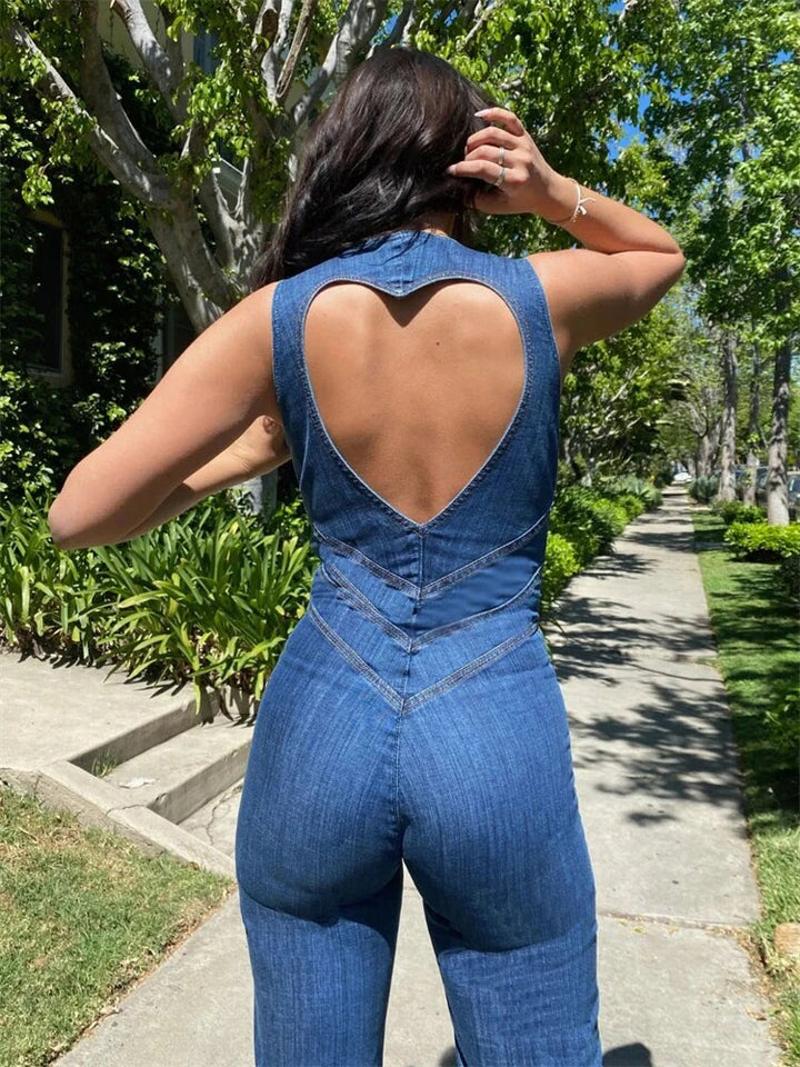 Trendy Denim Jumpsuit Für Frauen | Ärmellos