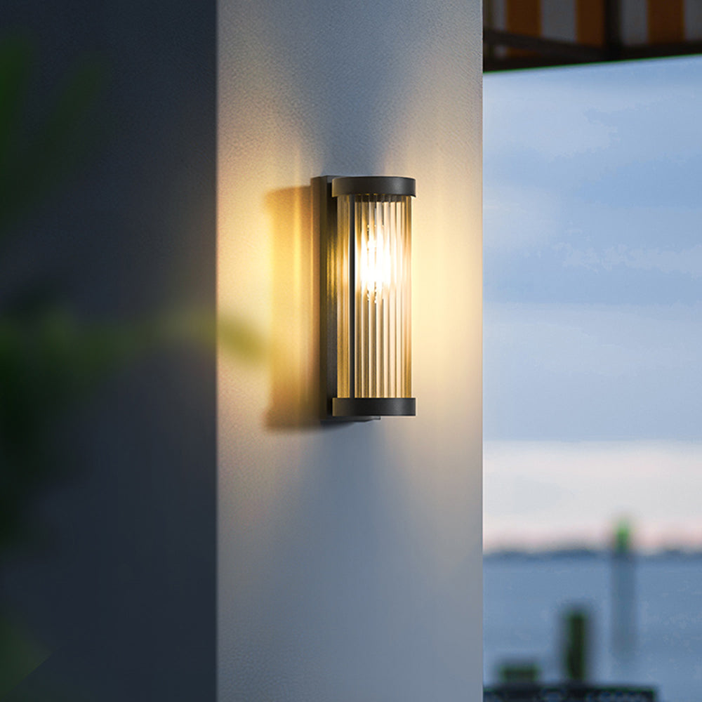 Outdoor LED Wall Light Solar Up Down Garden Fixture