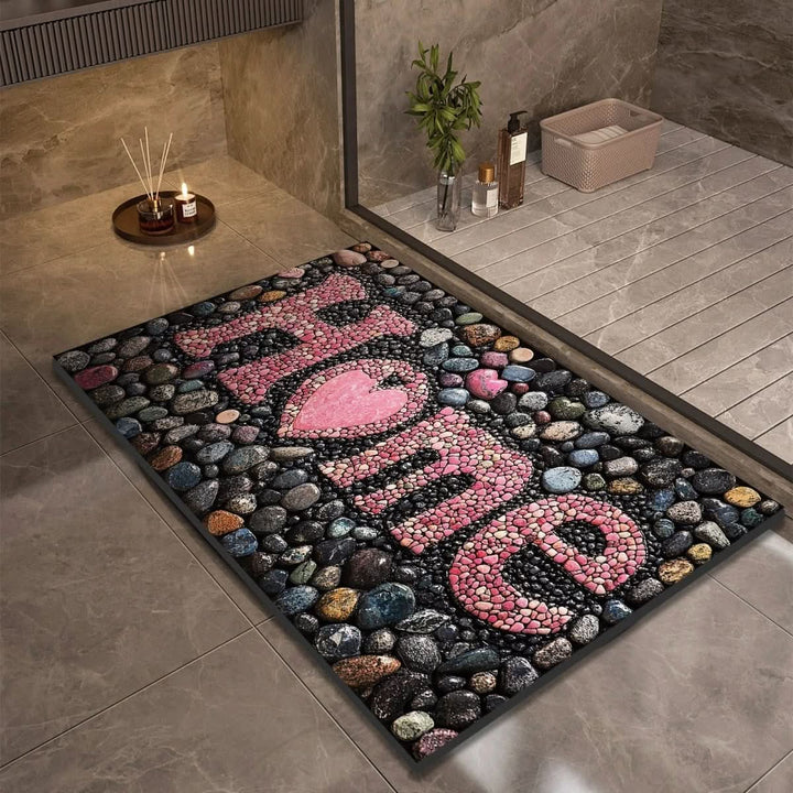 Fast Absorbing Bathroom Mat with Anti Slip Backing