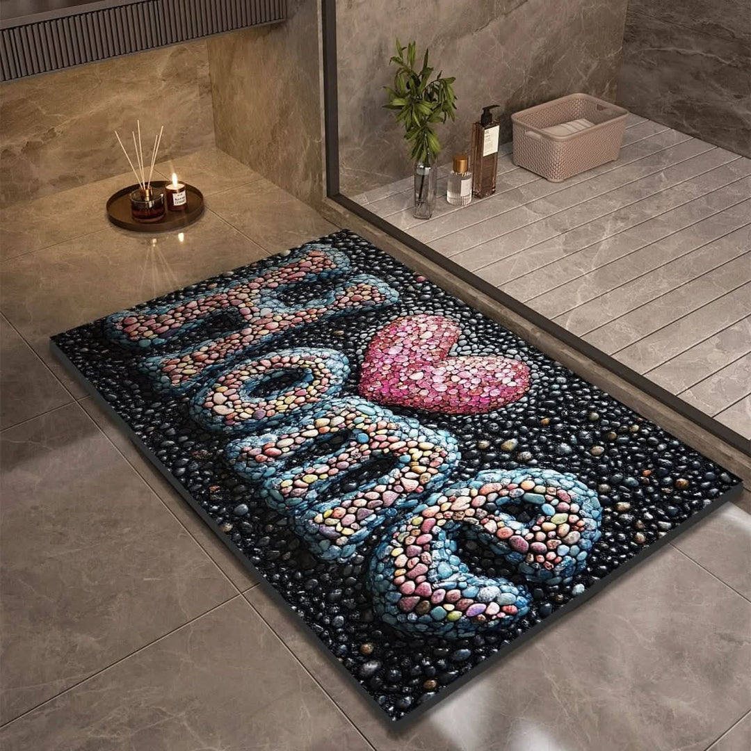 Fast Absorbing Bathroom Mat with Anti Slip Backing