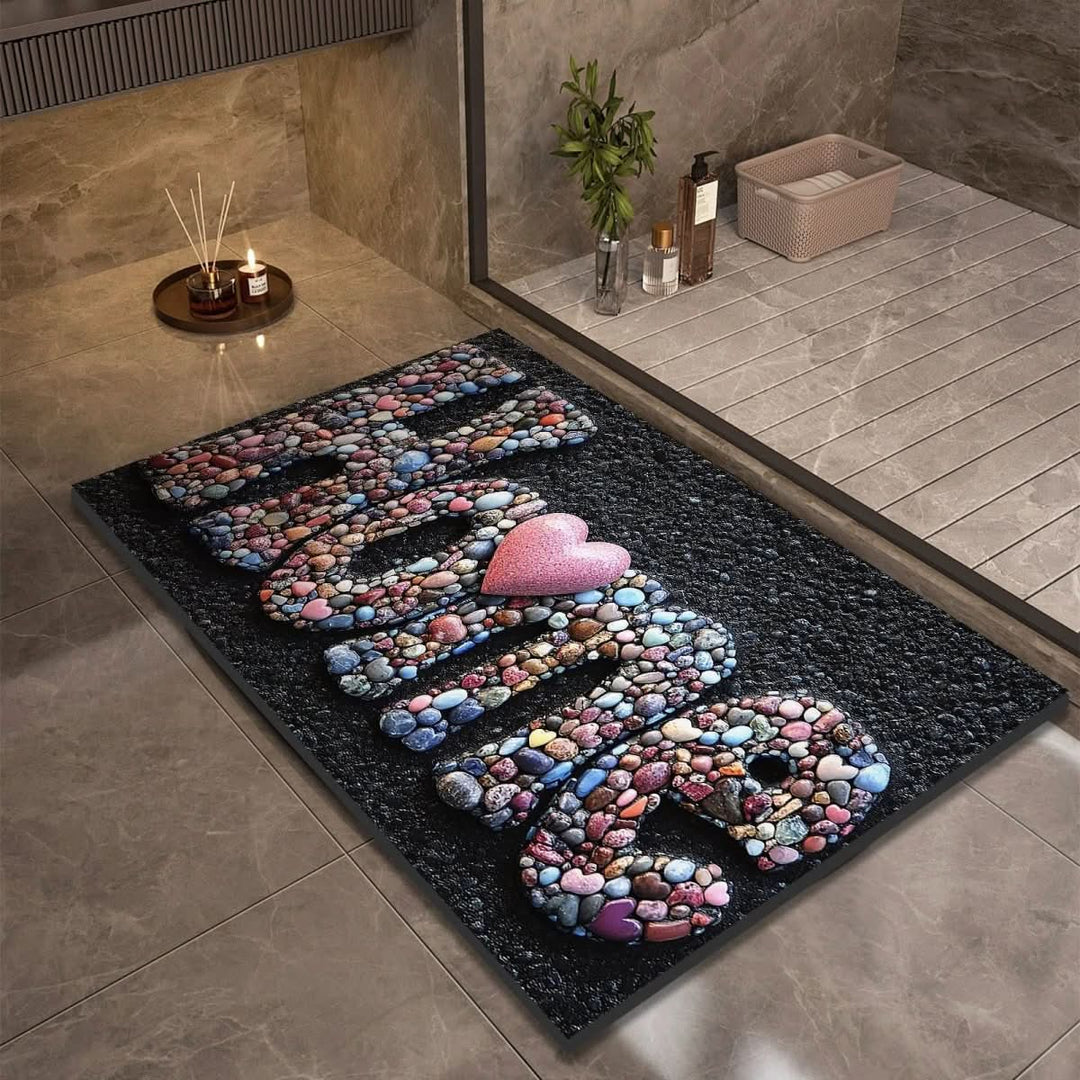 Fast Absorbing Bathroom Mat with Anti Slip Backing
