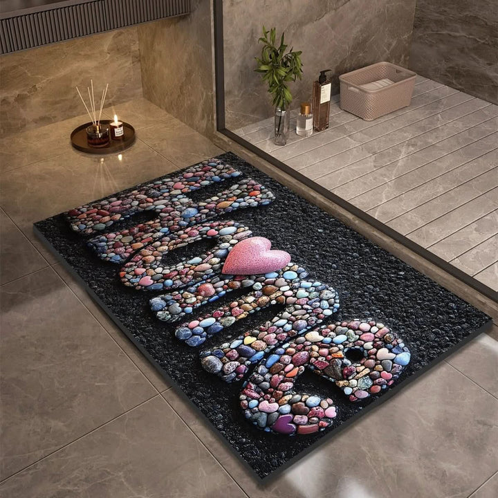 Fast Absorbing Bathroom Mat with Anti Slip Backing