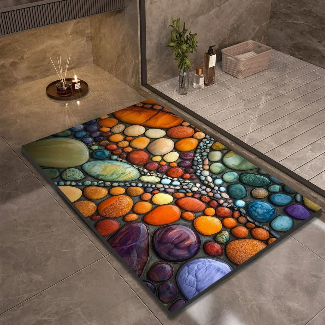 Fast Absorbing Bathroom Mat with Anti Slip Backing