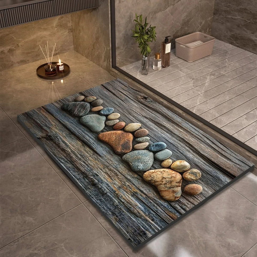 Fast Absorbing Bathroom Mat with Anti Slip Backing