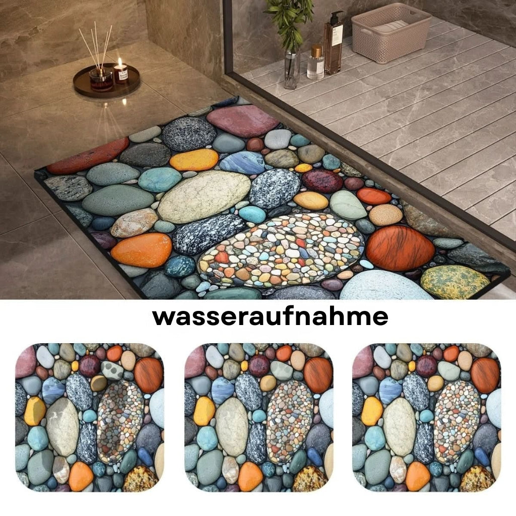 Fast Absorbing Bathroom Mat with Anti Slip Backing