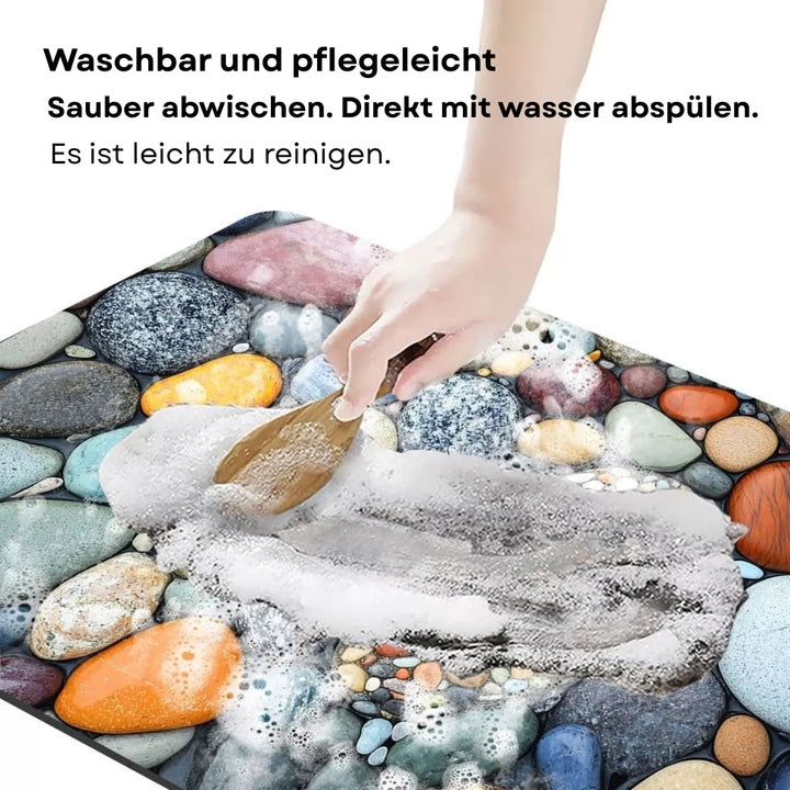 Fast Absorbing Bathroom Mat with Anti Slip Backing