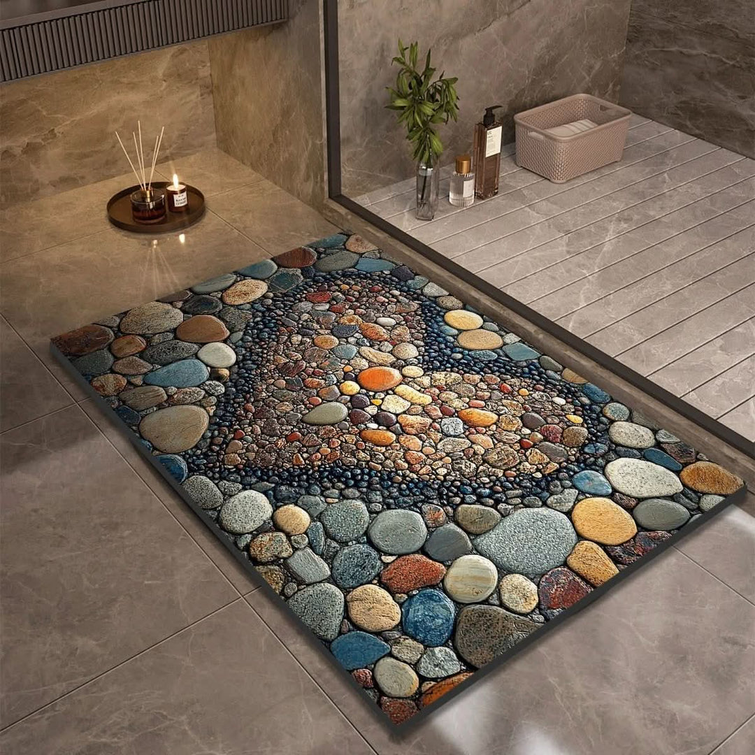 Fast Absorbing Bathroom Mat with Anti Slip Backing