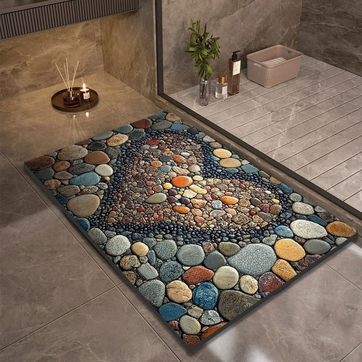 Fast Absorbing Bathroom Mat with Anti Slip Backing