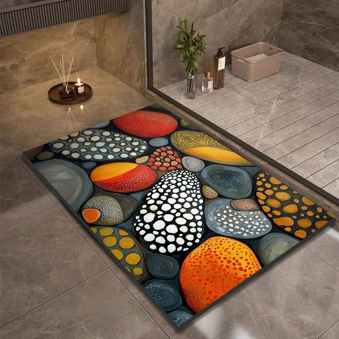 Fast Absorbing Bathroom Mat with Anti Slip Backing