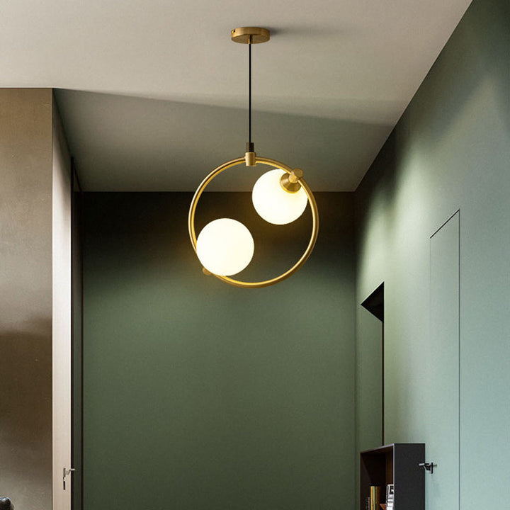 Modern Semi-Flush Ceiling Light with Curved Globe Shades