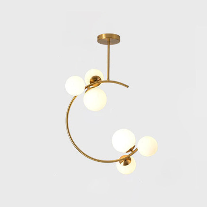 Modern Semi-Flush Ceiling Light with Curved Globe Shades