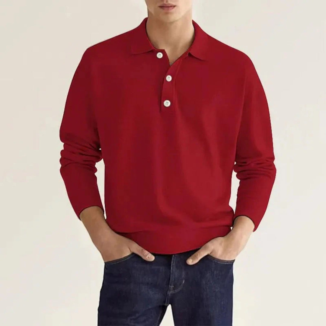 René | Lässiges Poloshirt Für Herren | Langarm