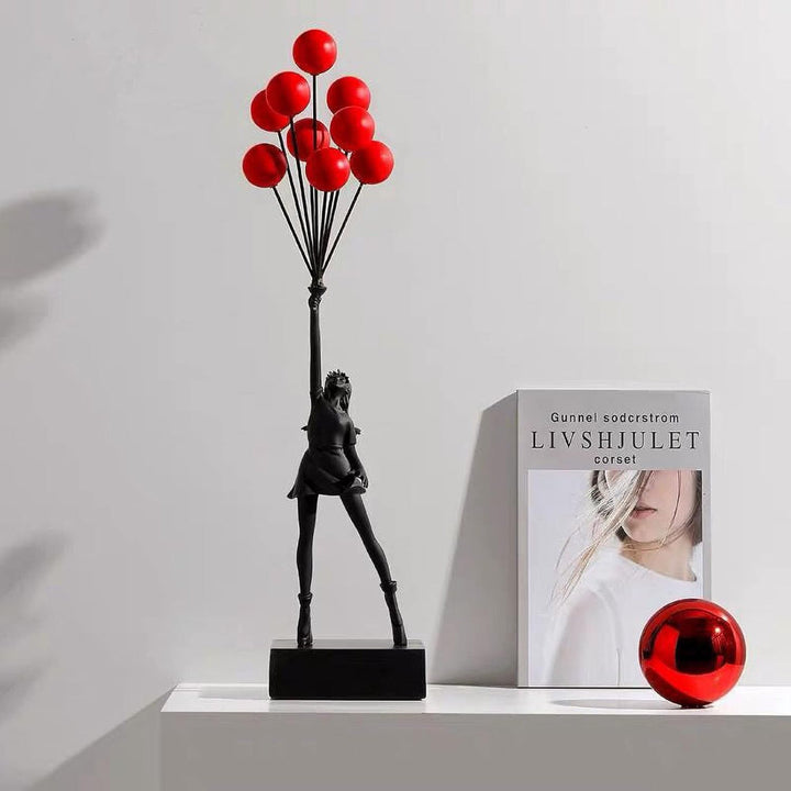 Contemporary Girl Balloon Home Sculpture for Home Décor