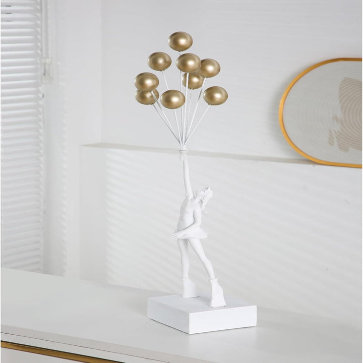 Contemporary Girl Balloon Home Sculpture for Home Décor