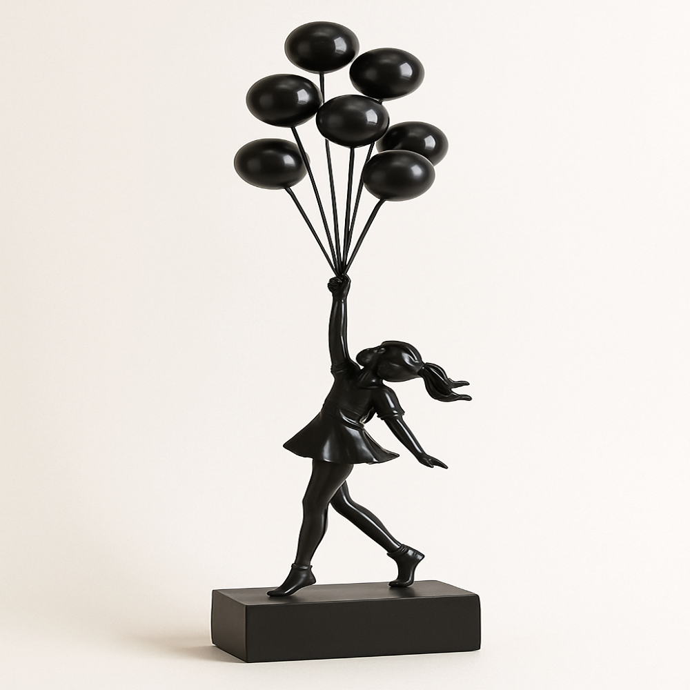 Contemporary Girl Balloon Home Sculpture for Home Décor