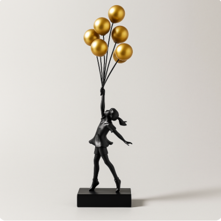 Contemporary Girl Balloon Home Sculpture for Home Décor