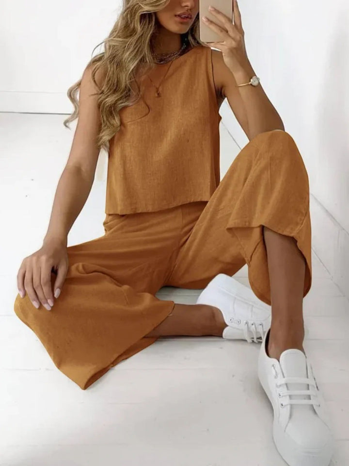 Amara | Elegantes Ärmelloses Zweiteiliges Set Für Frauen