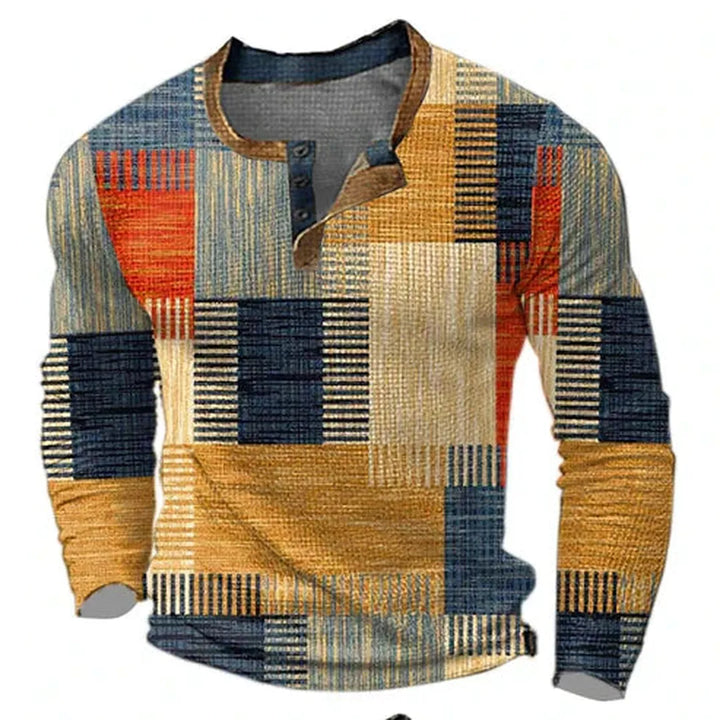 Patchwork-Pullover Für Herren | Rundhalsausschnitt