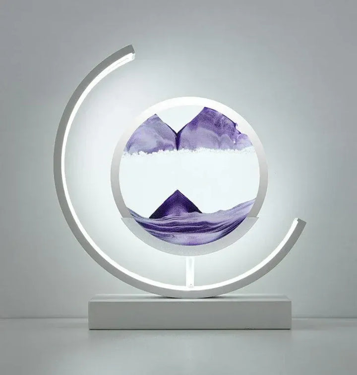Sandlandschaft-Tischlampe – Beruhigende LED-Leuchte mit bewegter Sandkunst | Entspannende Dekolampe für Wohnzimmer & Büro