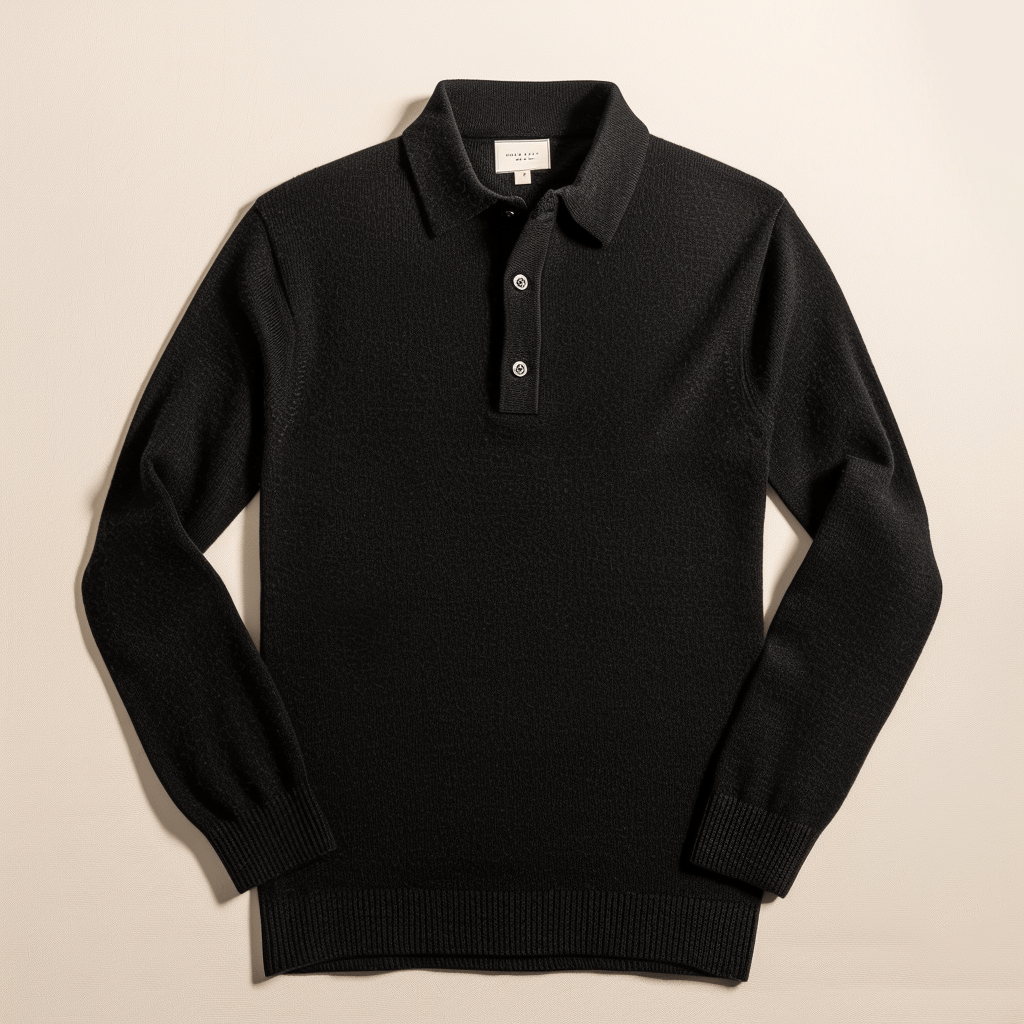 Gestricktes Poloshirt Für Herren | Lange Ärmel