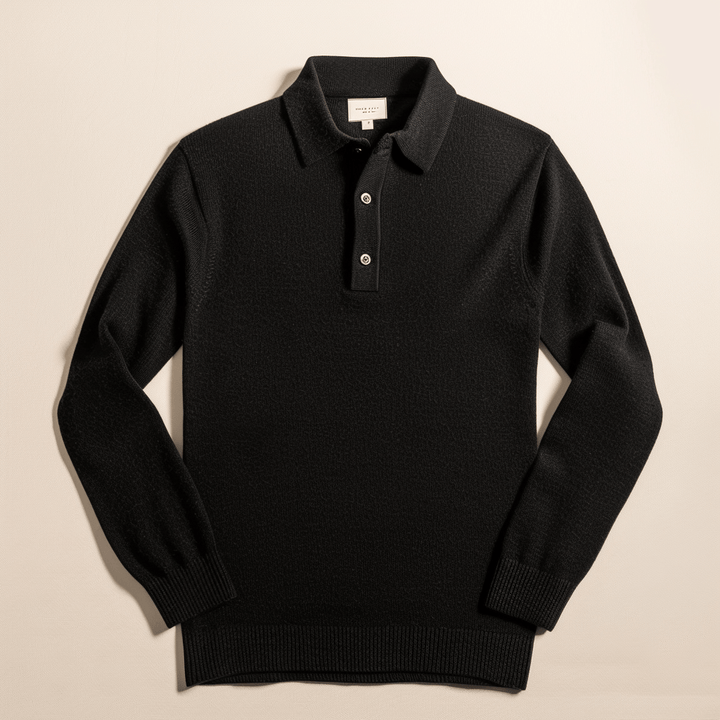 Gestricktes Poloshirt Für Herren | Lange Ärmel