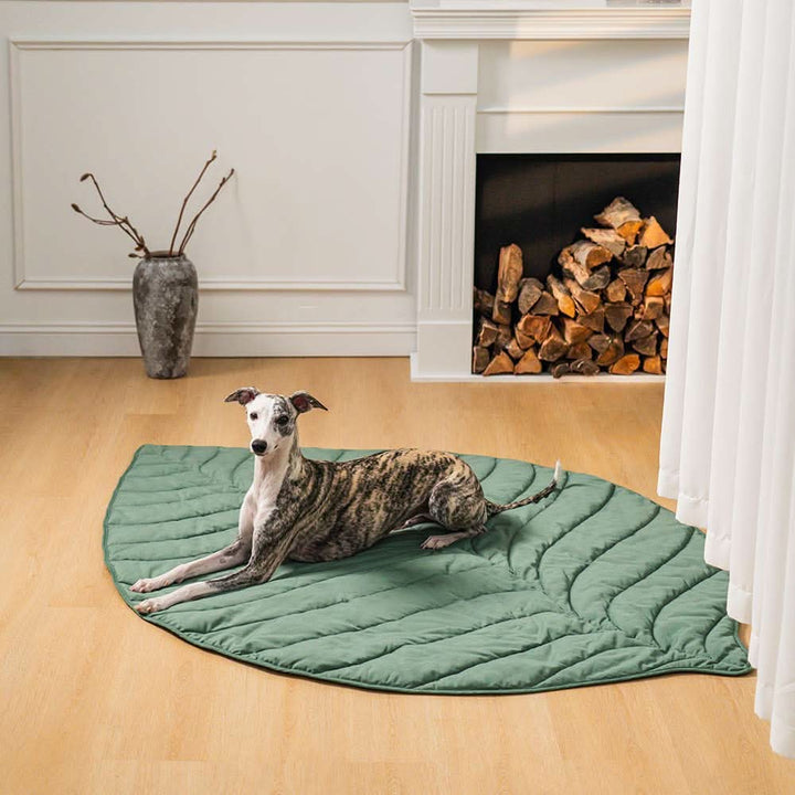 Comfy Leaf Design Dog Bed Mat – Washable Pet Rug