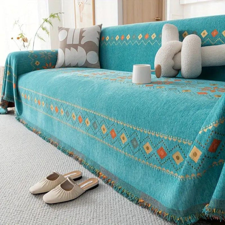 Bohemian Tassel Sofa Cover Multi-Use Throw Blanket