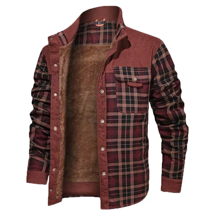 Trendige Karojacke Mit Brusttaschen Für Herren | Winter