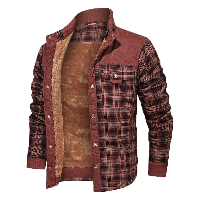 Trendige Karojacke Mit Brusttaschen Für Herren | Winter