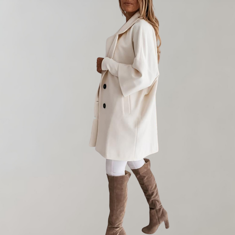 Wintermantel Mit Breitem Revers Für Damen | Zweireihige Ausführung