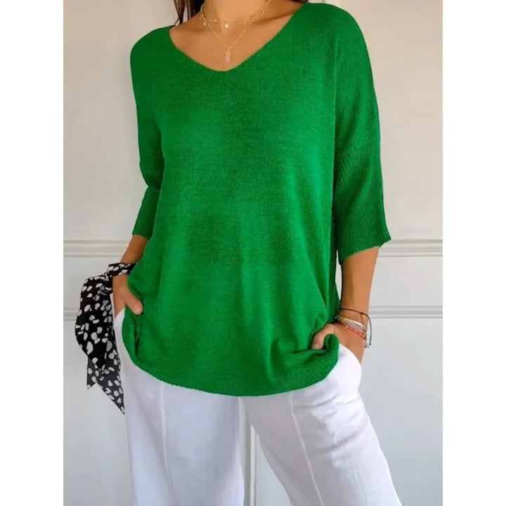 Manon | Bequemes Stricktop Mit V-ausschnitt Für Damen
