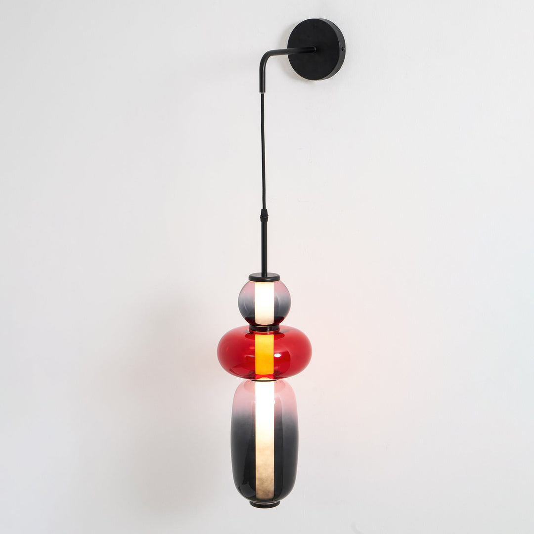 Luz de Pared LED Moderna con Pantallas de Vidrio Hechas a Mano