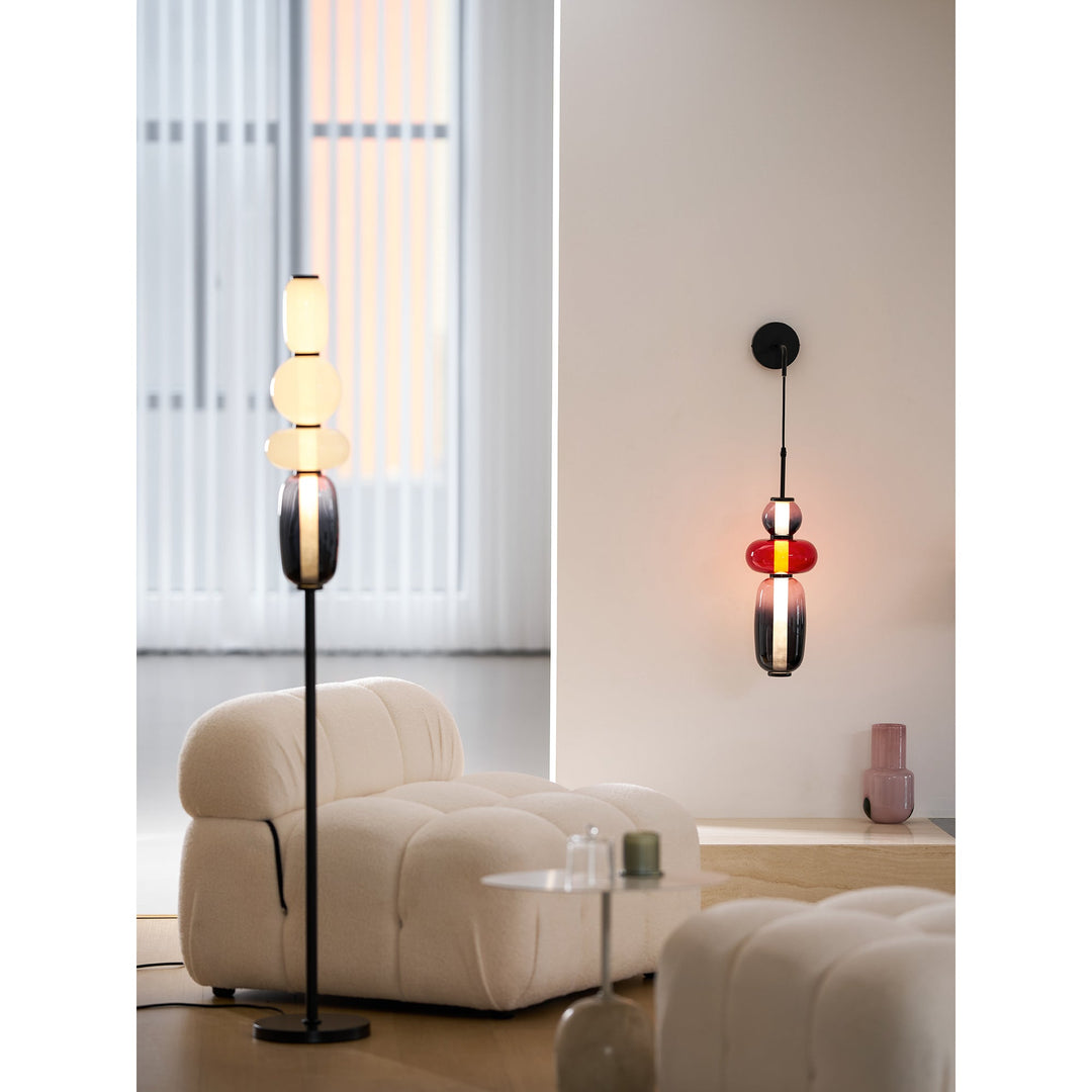 Luz de Pared LED Moderna con Pantallas de Vidrio Hechas a Mano