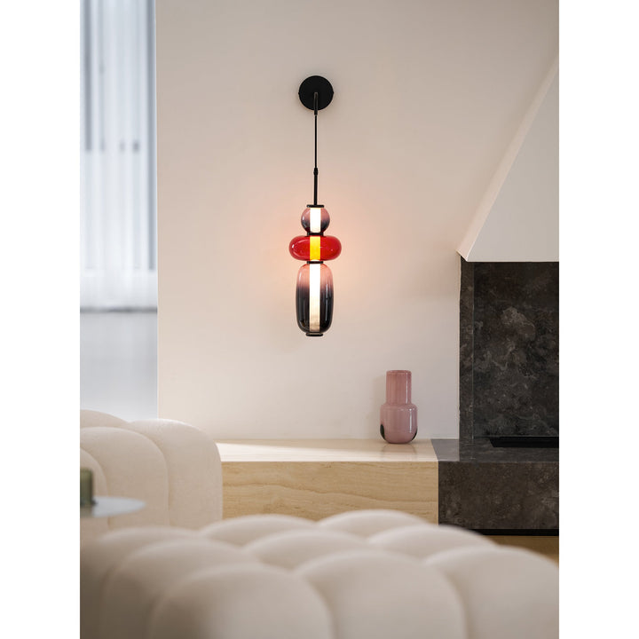 Luz de Pared LED Moderna con Pantallas de Vidrio Hechas a Mano