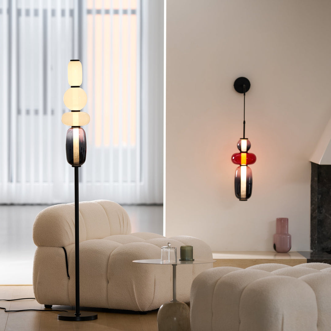 Luz de Pared LED Moderna con Pantallas de Vidrio Hechas a Mano