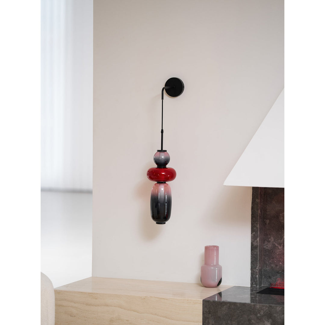 Luz de Pared LED Moderna con Pantallas de Vidrio Hechas a Mano