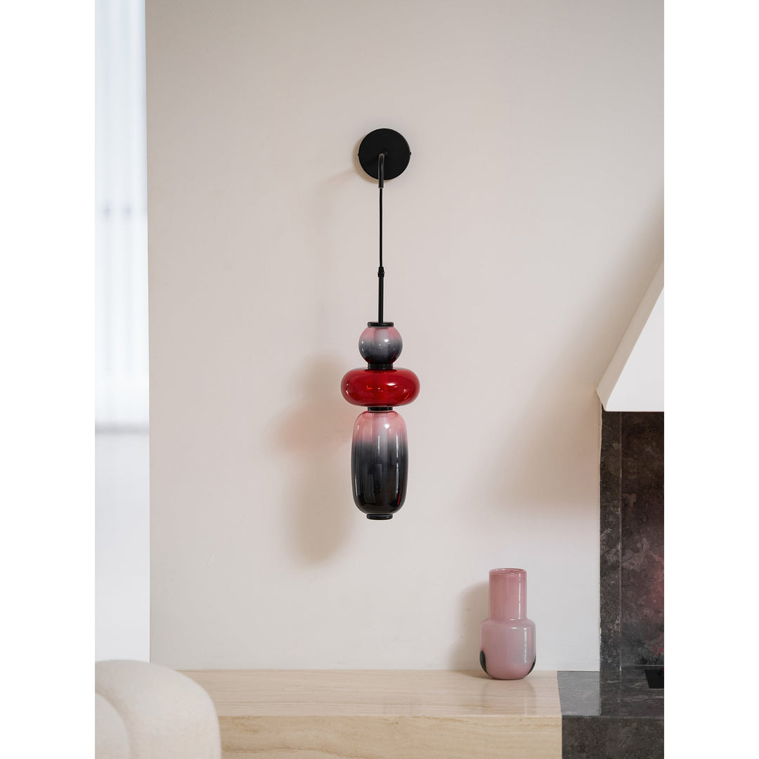 Luz de Pared LED Moderna con Pantallas de Vidrio Hechas a Mano