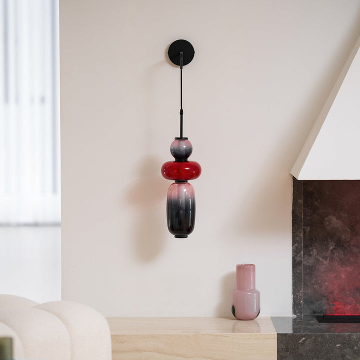 Luz de Pared LED Moderna con Pantallas de Vidrio Hechas a Mano