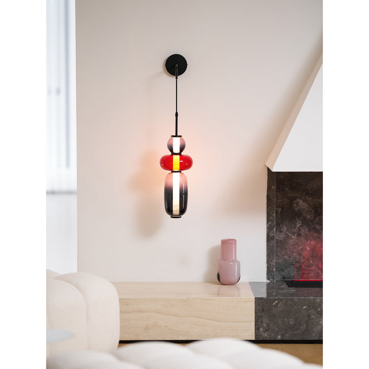 Luz de Pared LED Moderna con Pantallas de Vidrio Hechas a Mano