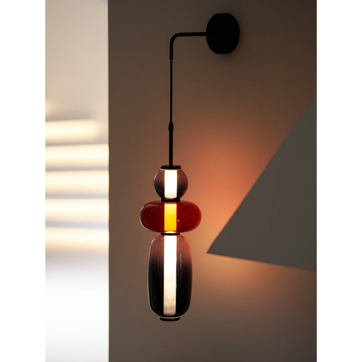 Luz de Pared LED Moderna con Pantallas de Vidrio Hechas a Mano