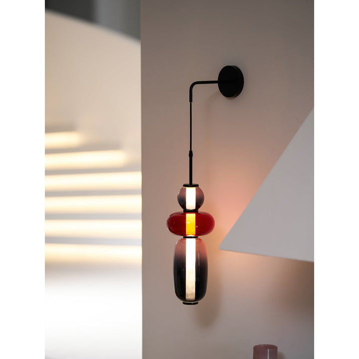 Luz de Pared LED Moderna con Pantallas de Vidrio Hechas a Mano