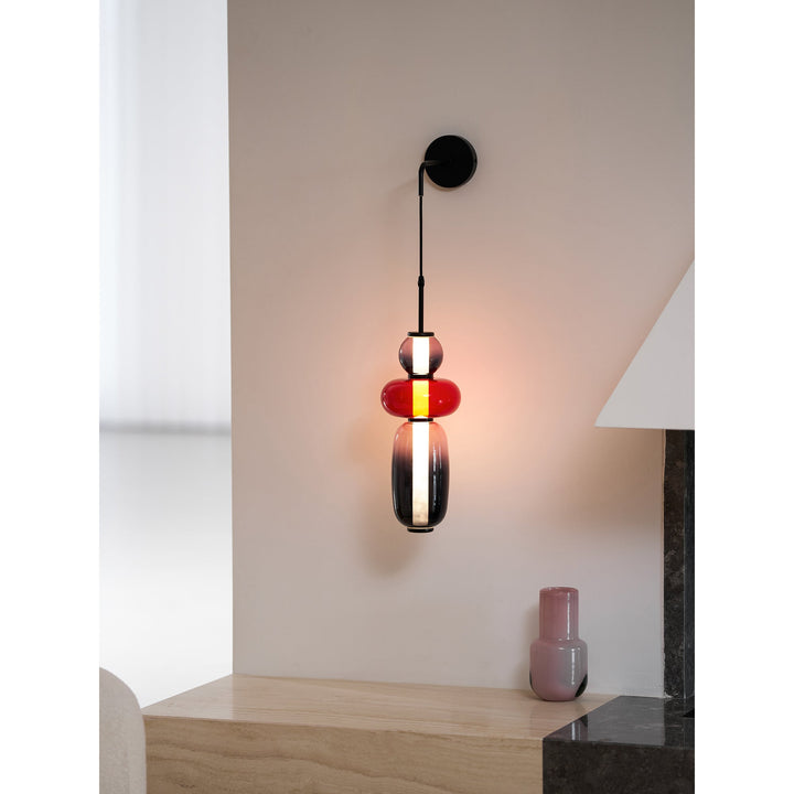 Luz de Pared LED Moderna con Pantallas de Vidrio Hechas a Mano