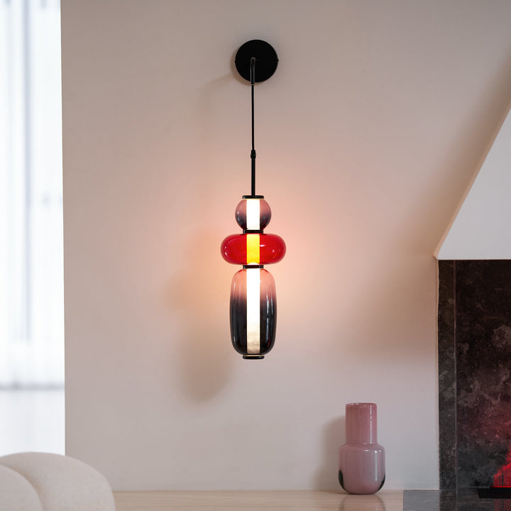 Luz de Pared LED Moderna con Pantallas de Vidrio Hechas a Mano