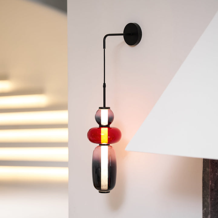 Luz de Pared LED Moderna con Pantallas de Vidrio Hechas a Mano