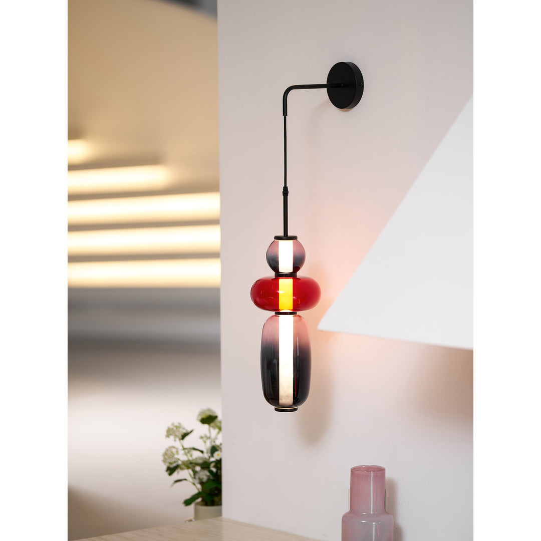 Luz de Pared LED Moderna con Pantallas de Vidrio Hechas a Mano